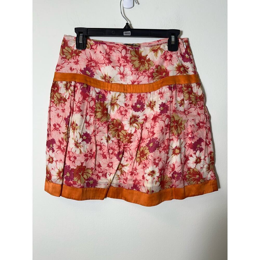 Saja Pink Floral Cotton A Line Skirt Size 6